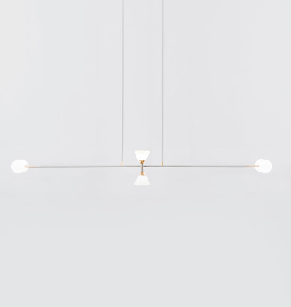 Chandelier - 8 Lights (Matte Ivory/Brushed brass)