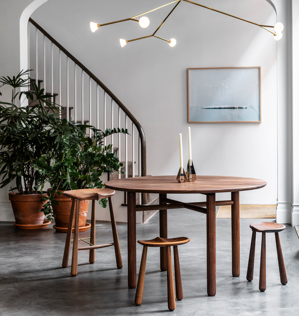 Cross Bar Table (Black Walnut) — Roll & Hill Showroom, New York City. Image by Max Burkhalter