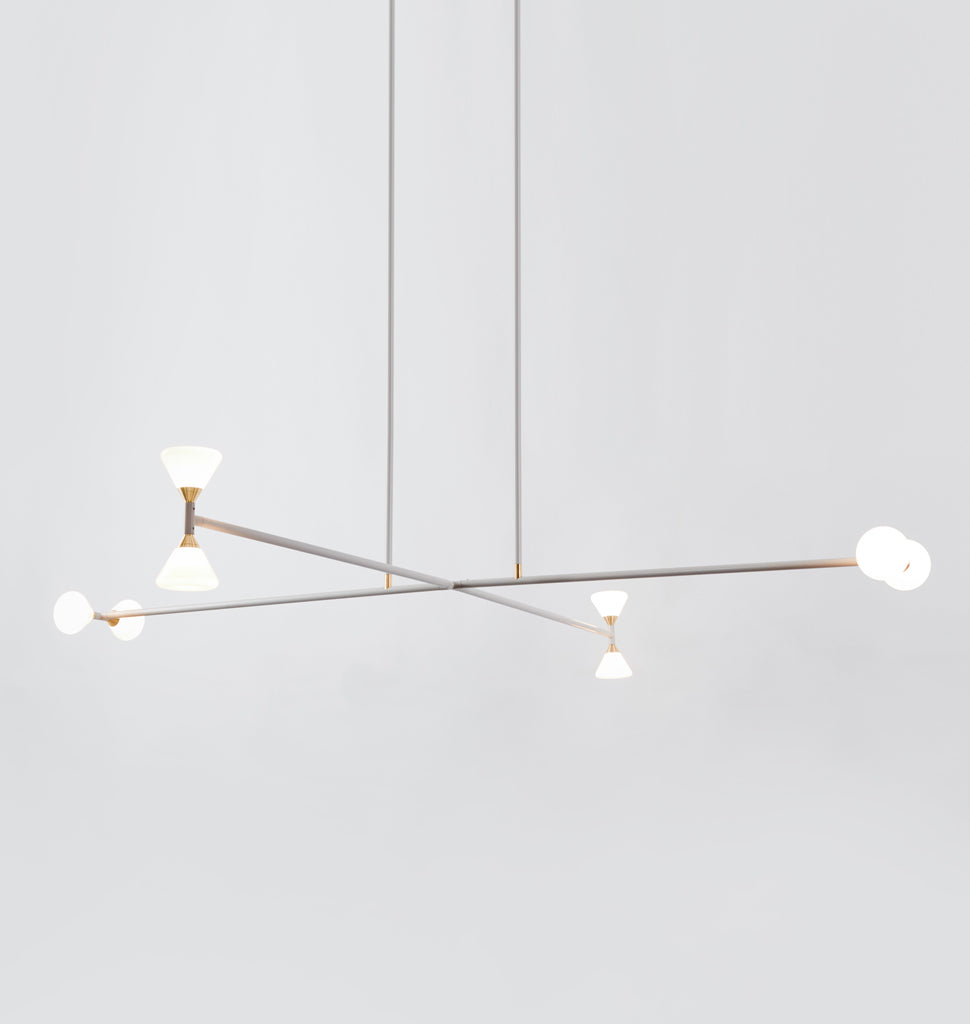 Chandelier - 8 Lights (Matte Ivory/Brushed brass)