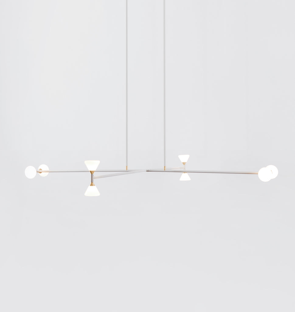 Chandelier - 8 Lights (Matte Ivory/Brushed brass)