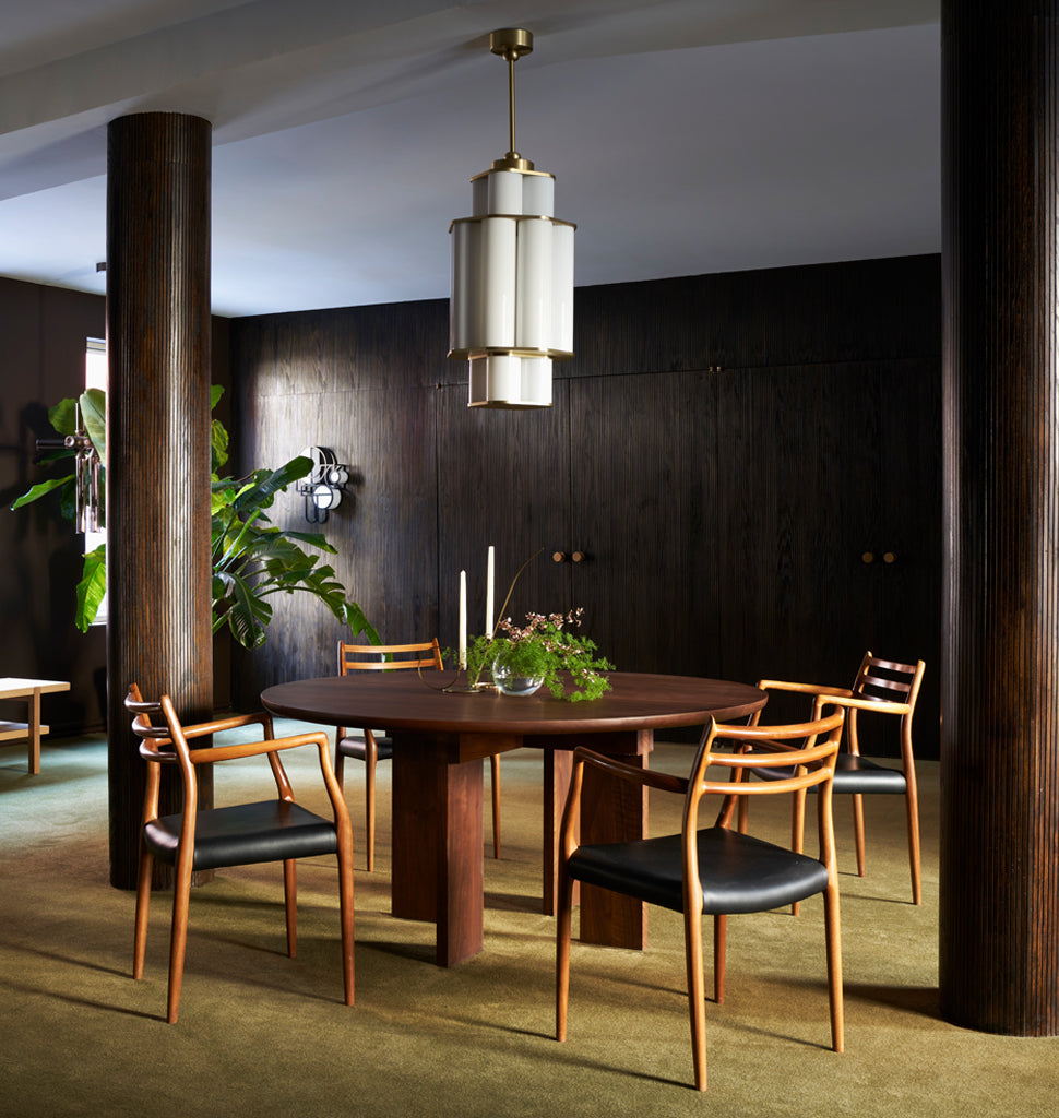 Chapter Table - 60 inch (Black Walnut) — Roll & Hill Showroom, New York City. Image by Louisa Fulkerson + Fyodor Shiryaev