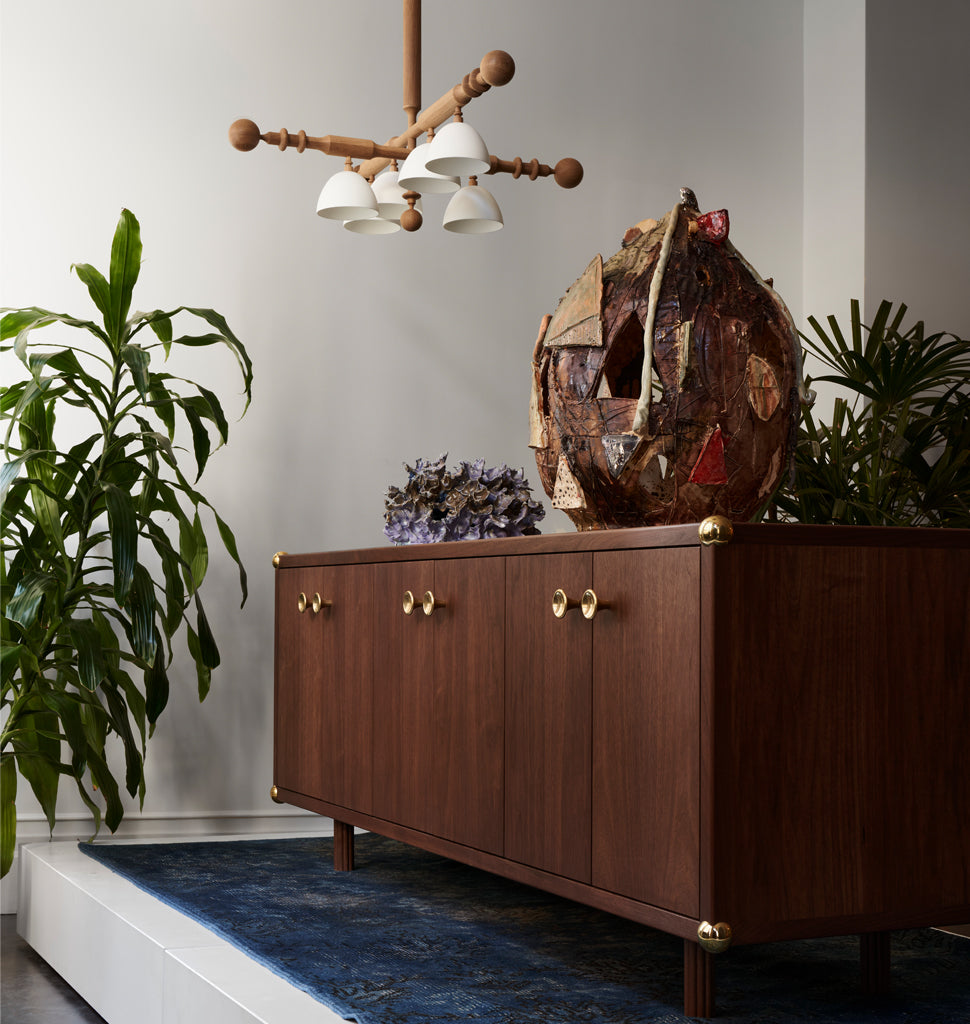 Lafayette Credenza (Black Walnut) — Roll & Hill Showroom, New York City. Image by Louisa Fulkerson + Fyodor Shiryaev