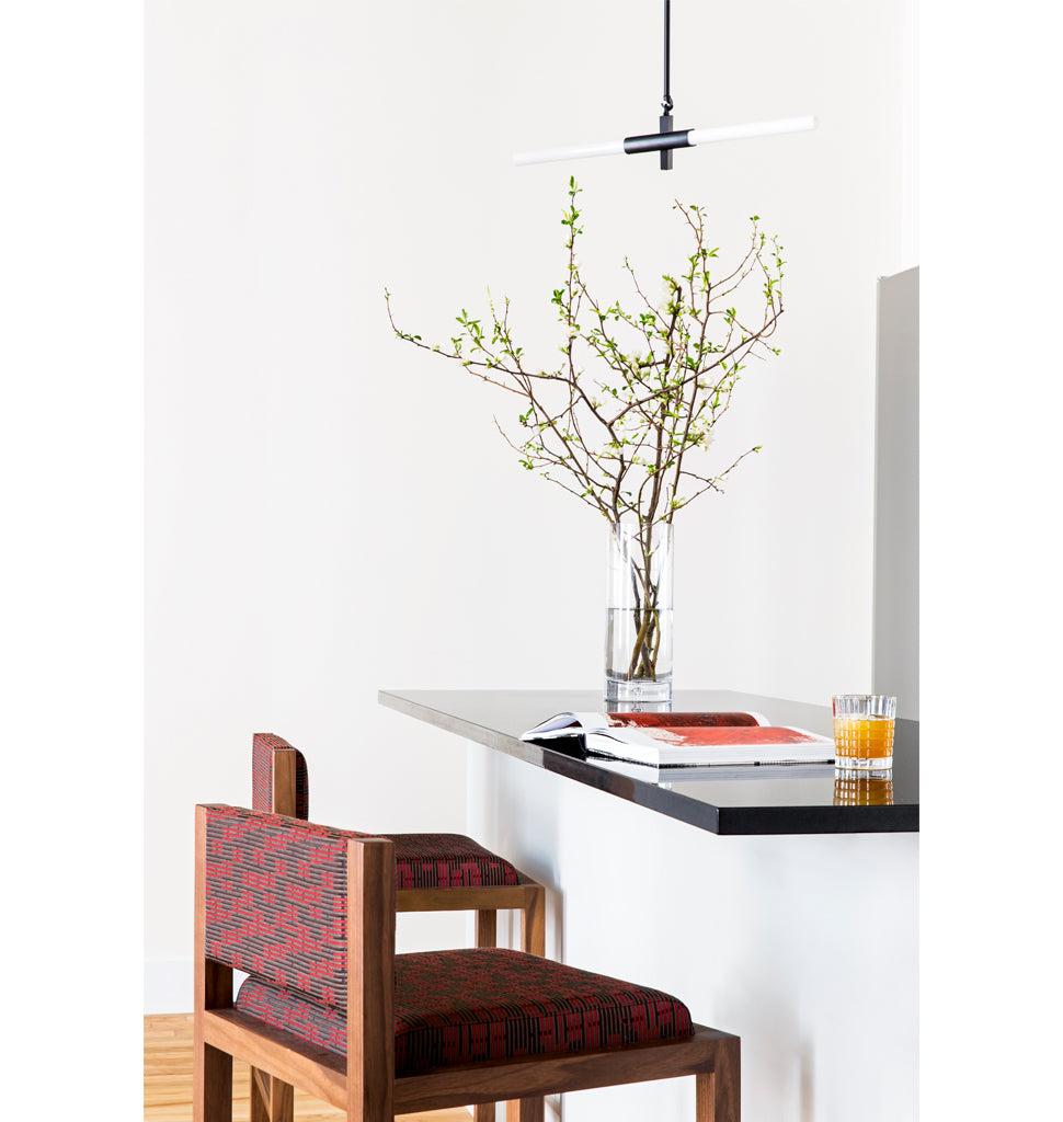 Pendant - 2 Lights (Black/Straight-cut glass) — SoHo, NYC. Interior by Justin Charette. Image by Sean Litchfield