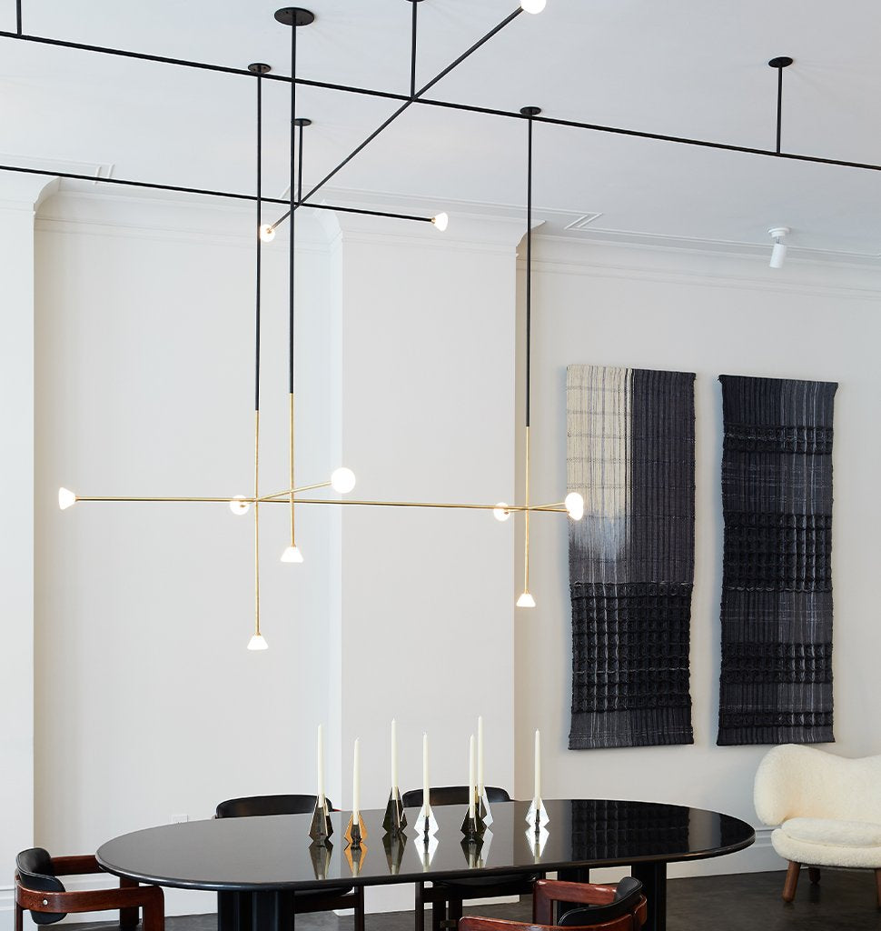  Custom finish and configuration (Matte black / Brushed brass) — Roll & Hill Showroom, New York City. Image by Nicole Franzen