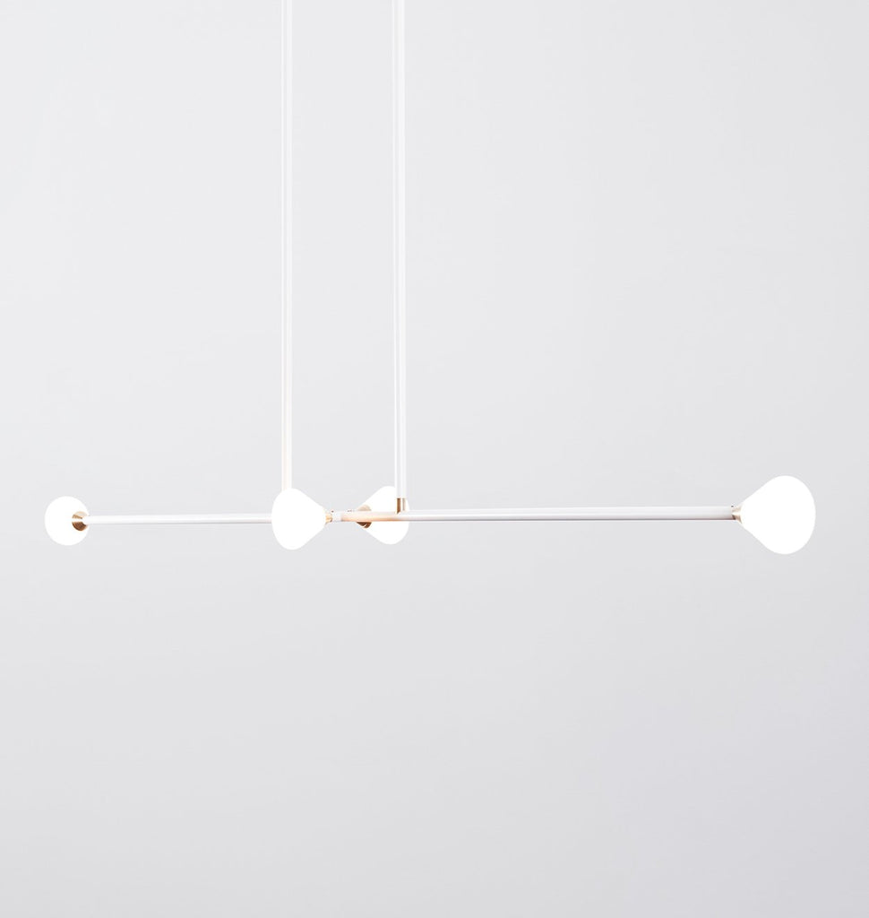 Chandelier - 4 Lights (Matte ivory/Brushed brass)