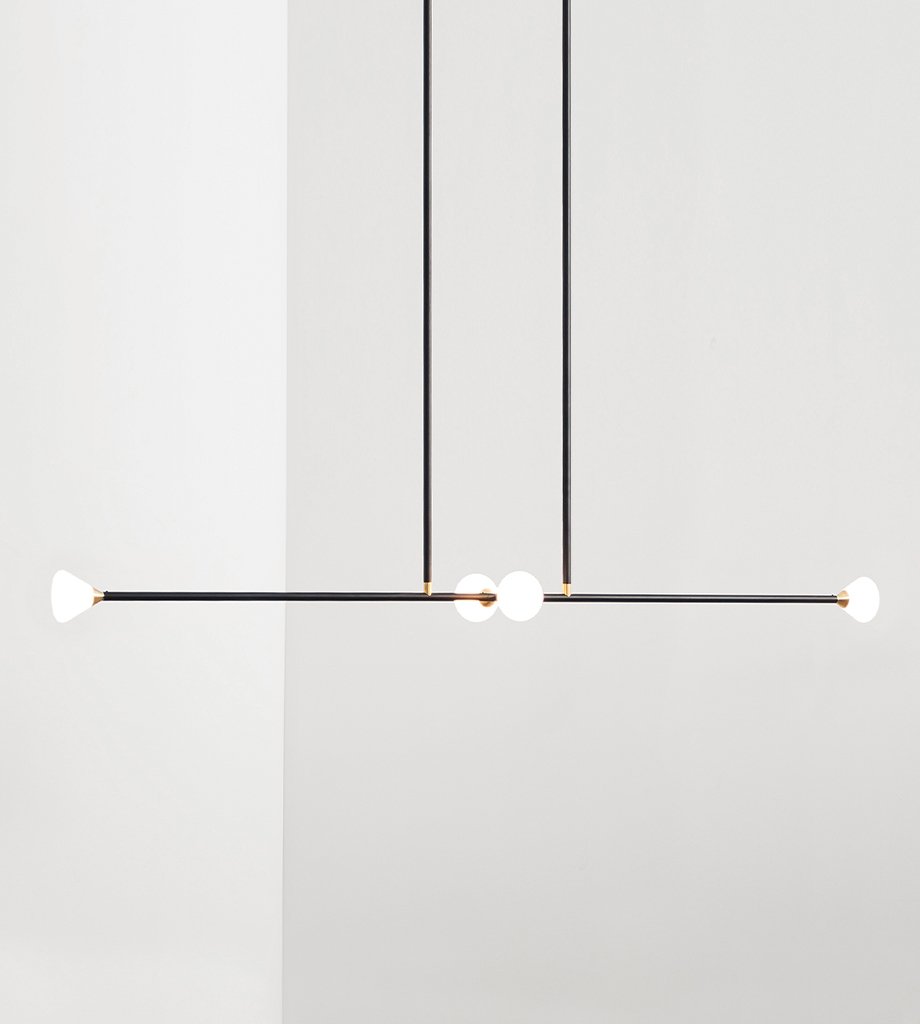 Chandelier - 4 Lights (Matte black/Brushed brass)
