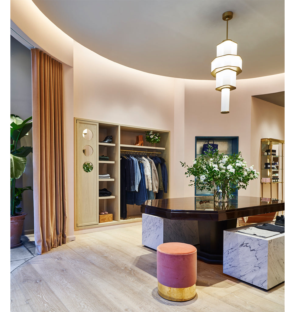 Chandelier - 02 (Bronze/White) —  goop LAB, New York City. Interior by Commune. Image by Adrian Gaut