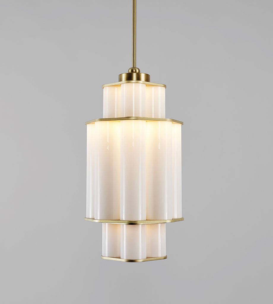 Chandelier - 01 (Brushed Brass/White)