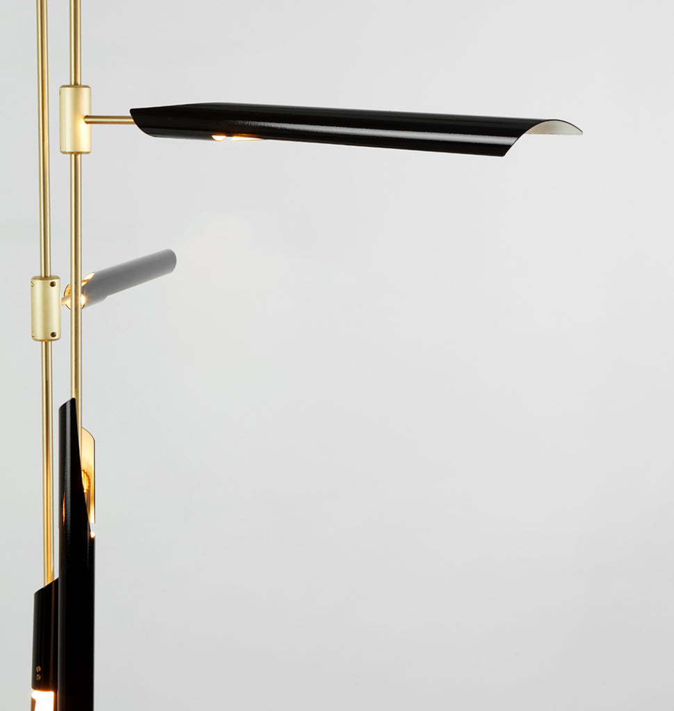 Chandelier 06 - Vertical (Gloss black/Brushed brass)