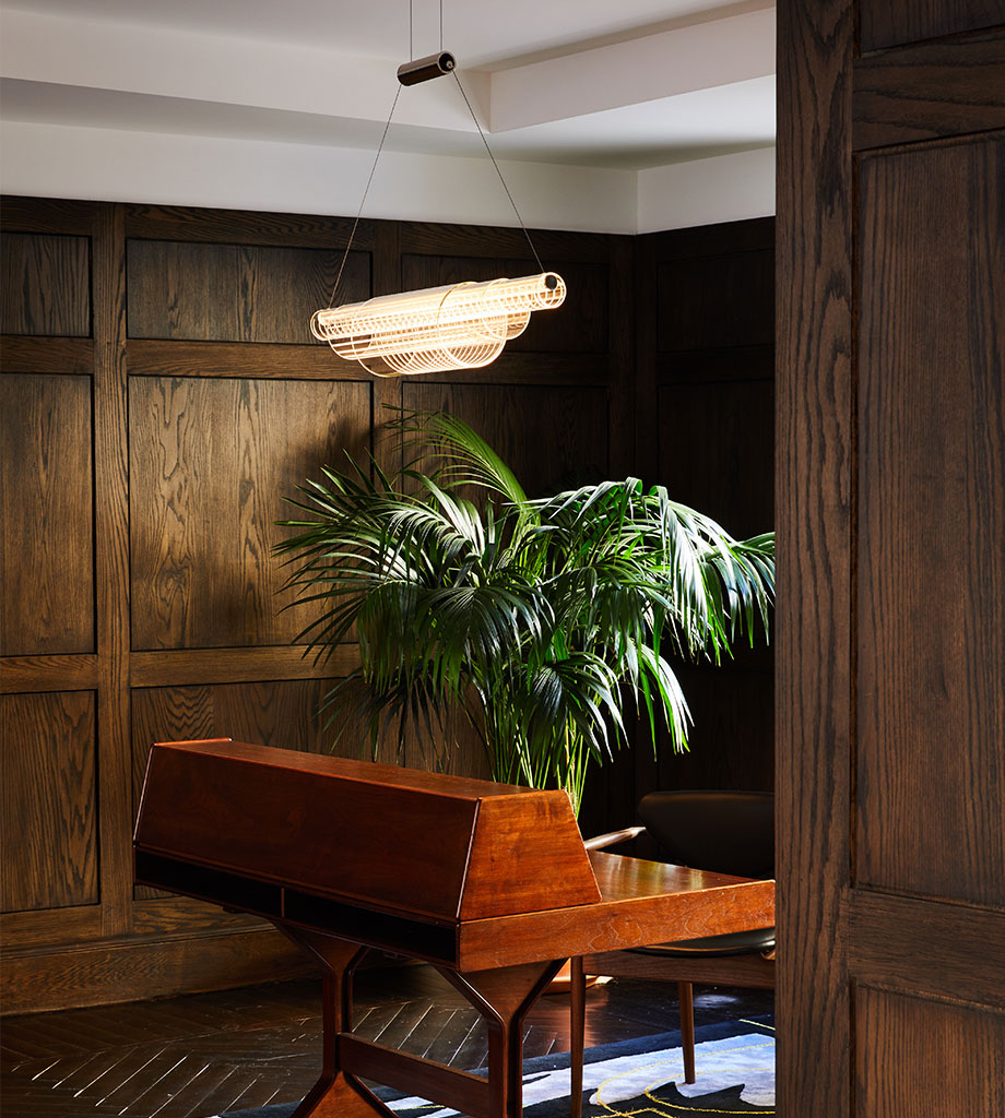 Pendant 02 (Polished Nickel) — Roll & Hill Showroom, New York City. Image by Joseph De Leo