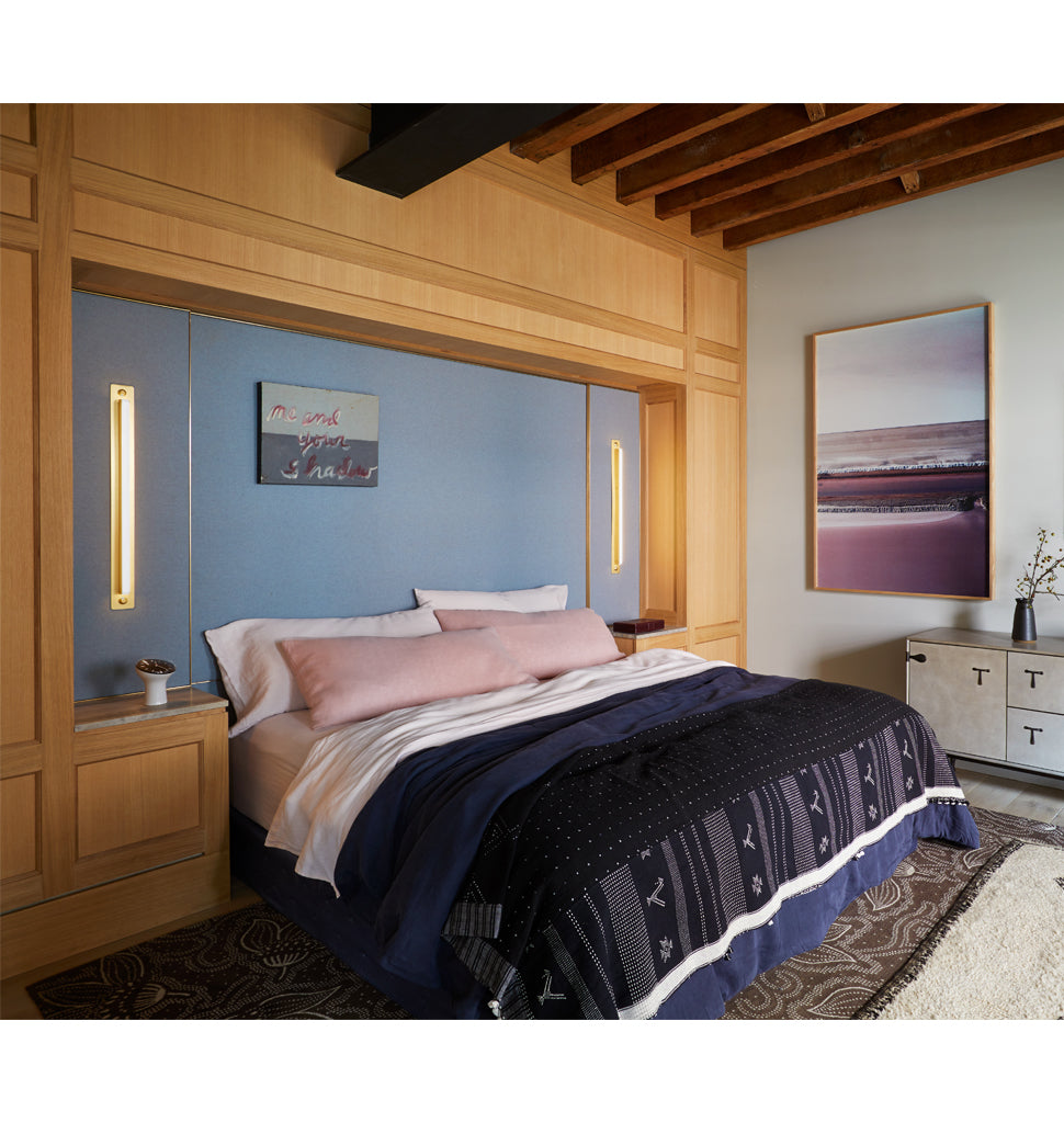 Sconce - 32 inches (Brushed brass) — New York City. Interior by Anthony Sperduti. Image by Gieves Anderson