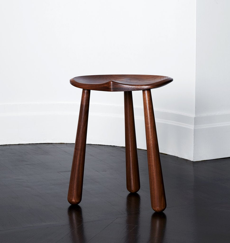 Taper Low Stool (Black walnut) — Roll & Hill Showroom, New York City. Image by Joseph De Leo