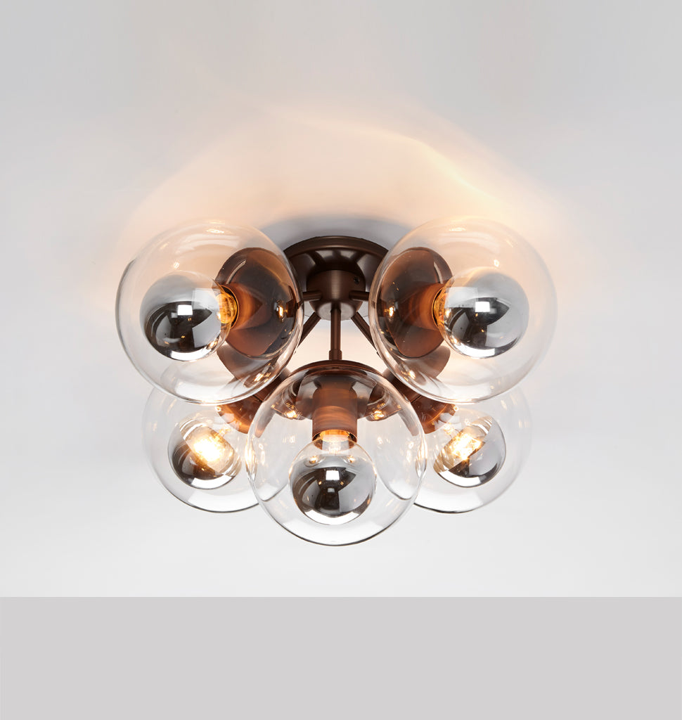 Ceiling Mount - 5 Globes (Bronze/Clear)