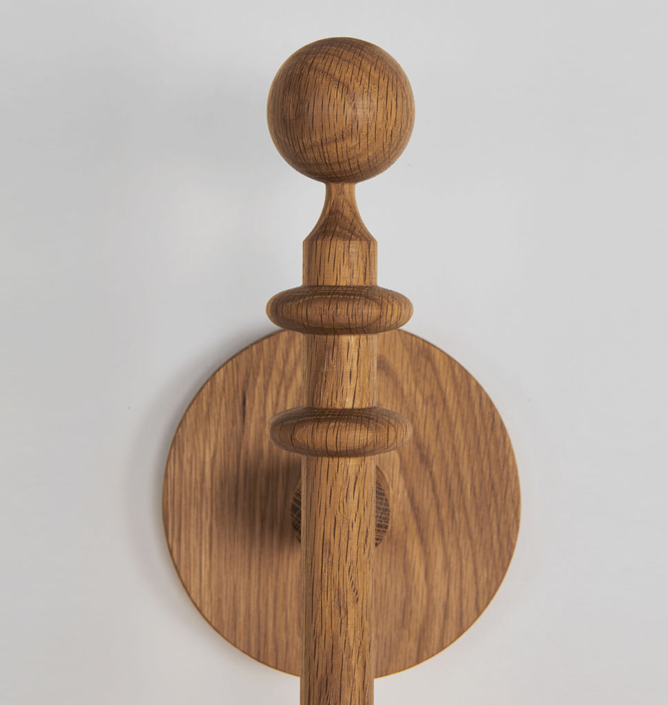 Single Arm Sconce (White oak/White bone china)