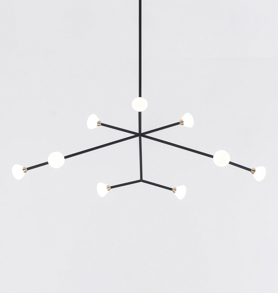 Chandelier - 9 Lights (Matte black/Brushed brass)