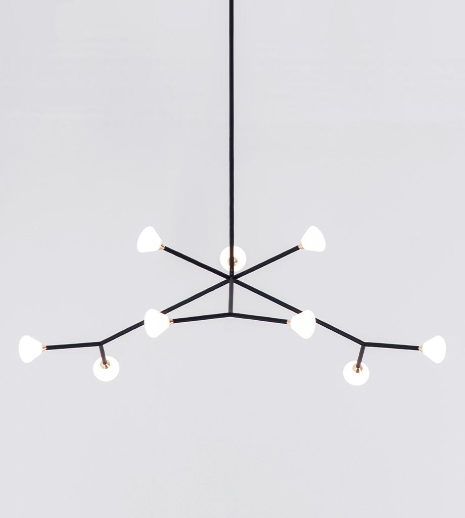 Chandelier - 9 Lights (Matte black/Brushed brass)