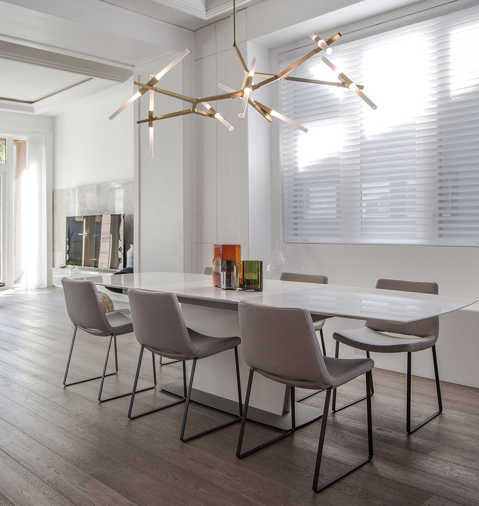 Chandelier - 14 Lights (Brushed brass/Straight-cut glass) — Athalone Street, Vancouver. Interior by Inform Interiors. Image by Michael Young