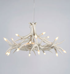 Chandelier - 12 Antlers (White)