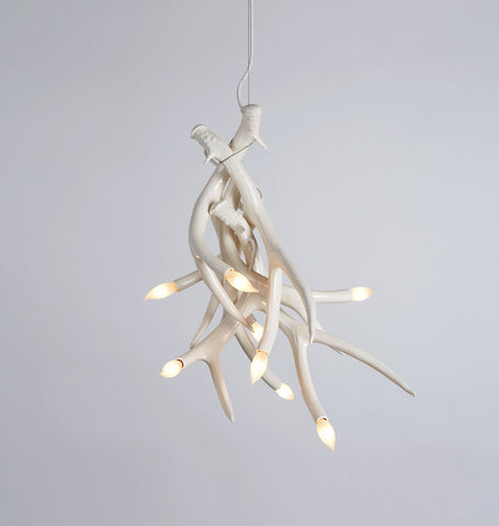 Chandelier - 4 Antlers (White)