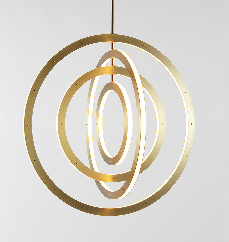 Chandelier - Vertical, 4 Rings (Brushed brass)