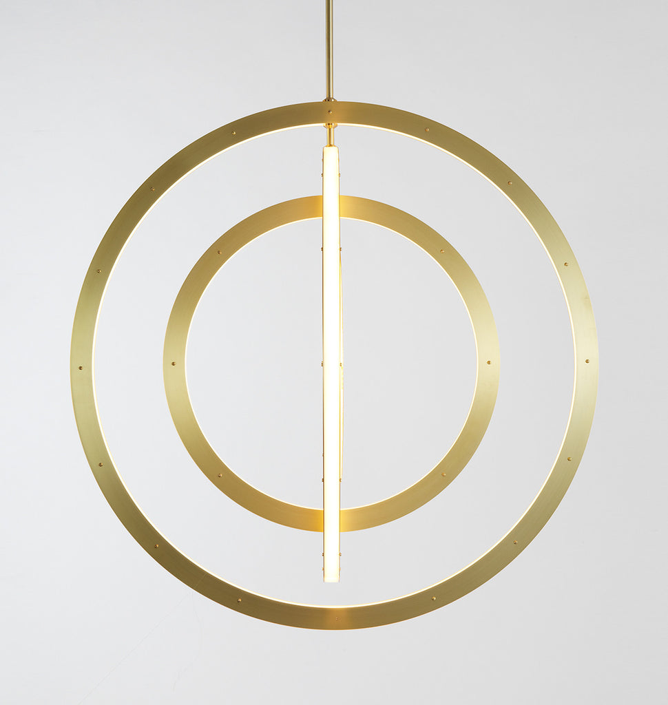 Chandelier - Vertical, 4 Rings (Brushed brass)