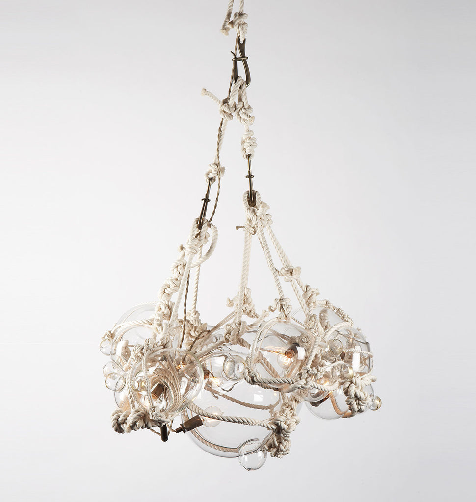 Chandelier - 1 Lg, 6 Sm Bubbles (Natural/Clear)