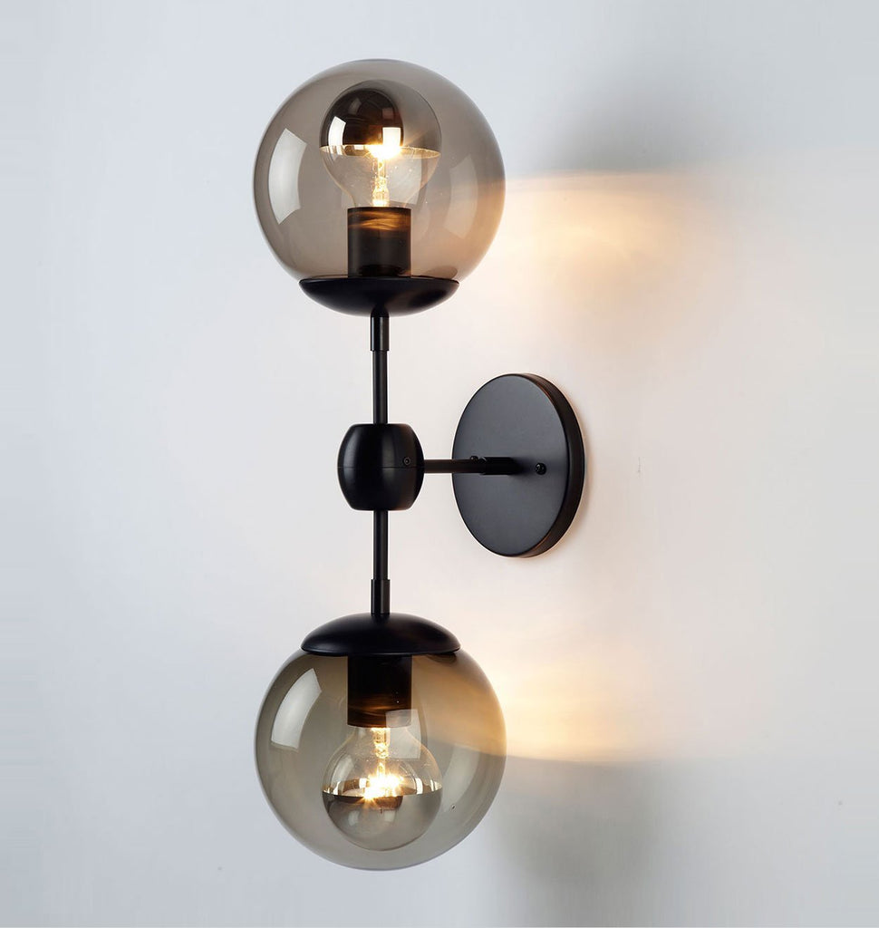 Sconce - 2 Globes (Black/Smoke)