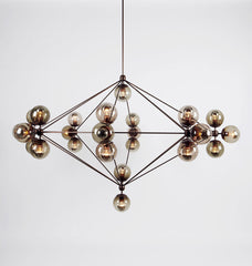 Chandelier - 8 Sided, 27 Globes (Bronze/Smoke)