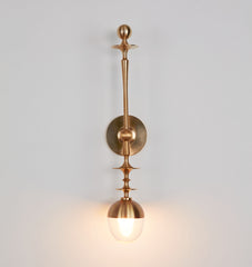 Single Arm Sconce (Unlacquered brass/Clear glass)