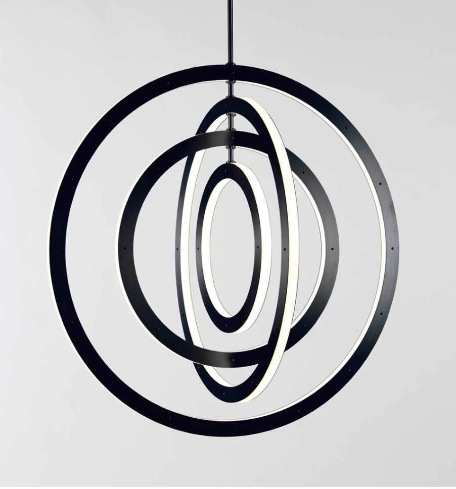 Chandelier - Vertical, 4 Rings (Blackened steel)