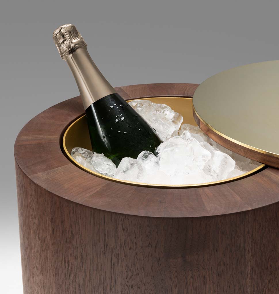 The Tom Champagne Table (Black Walnut/Brass)