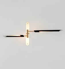 Sconce 02 (Gloss black/Brushed brass)