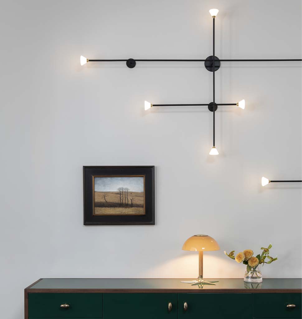 Custom configuration (Matte black / Brushed brass) — Roll & Hill Showroom, New York City. Image by Sarah Elliott