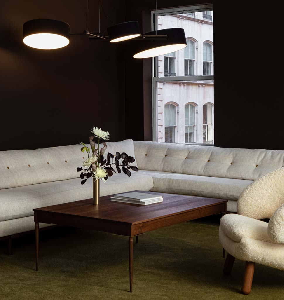 Chandelier (Black) — Roll & Hill Showroom, New York City. Image by Sarah Elliott