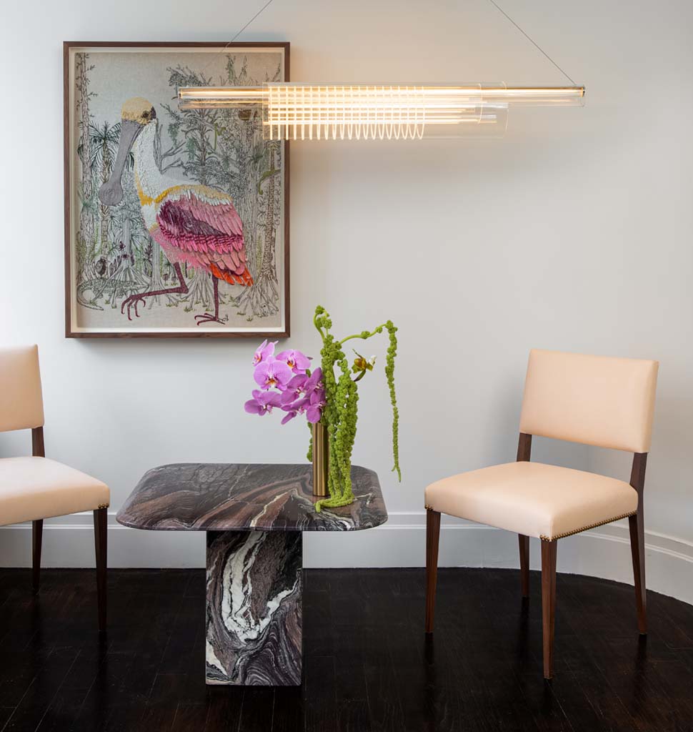 The Lion Chair (Black Walnut/Vachetta Leather) — Roll & Hill Showroom, New York City. Image by Sarah Elliott