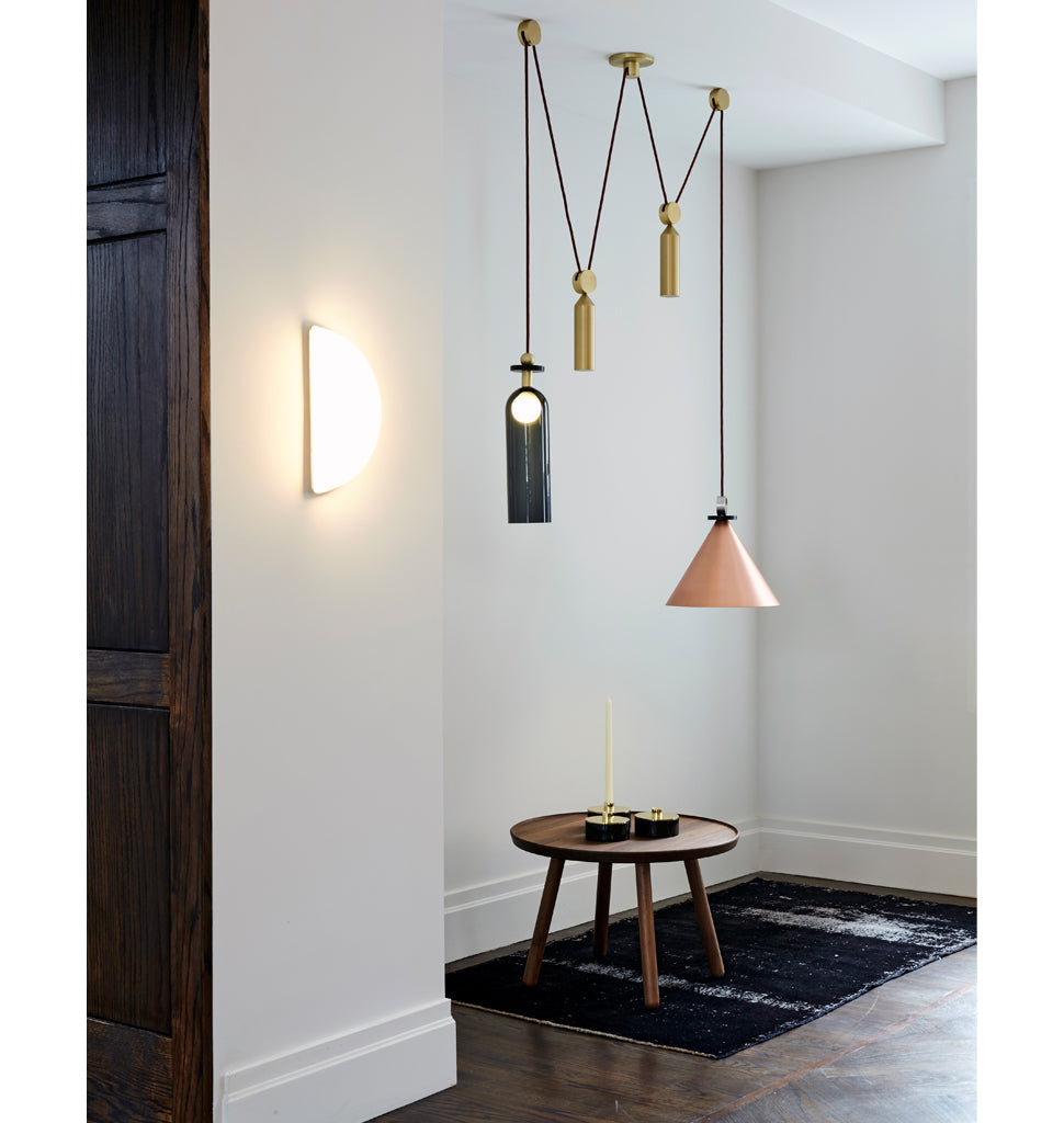 Double Pendant (Brushed copper cone) — Roll & Hill, New York. Image by Joseph De Leo