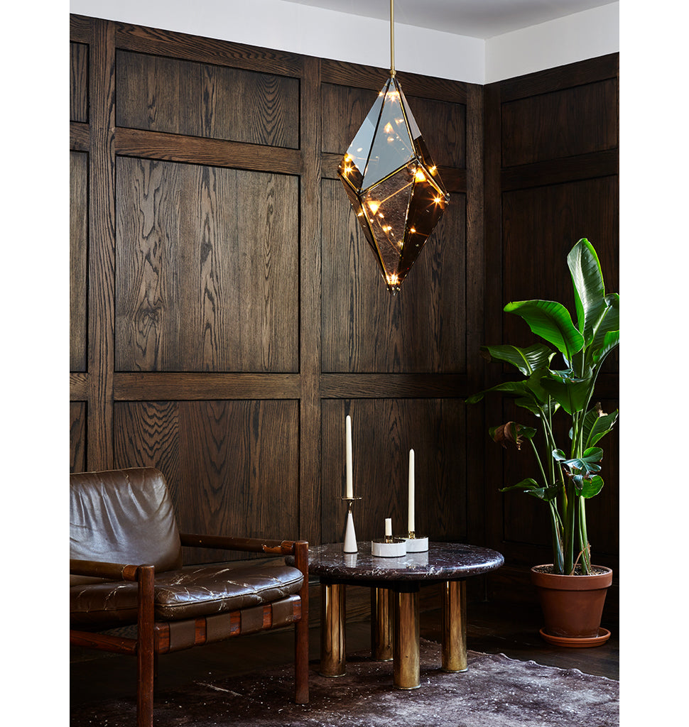 24 inches - Vertical (Brushed brass/Transparent mirror) — Roll & Hill Showroom, New York City. Image by Joseph De Leo